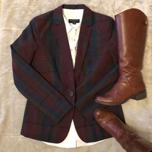 Loft Plaid Blazer Size 14